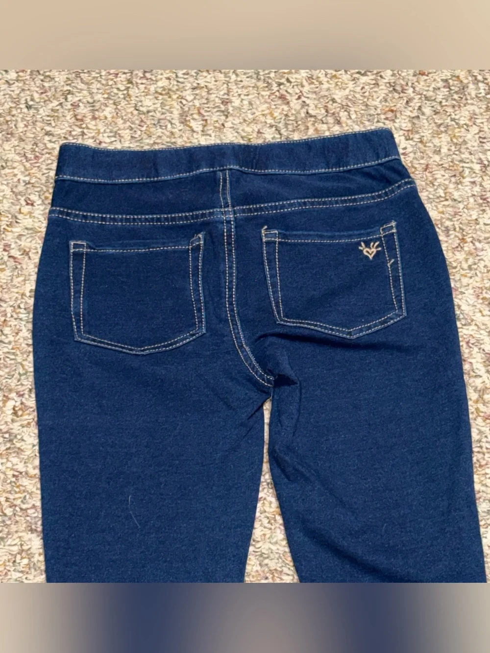 NWT Justice Girls' size 13 leggings Dark Blue Knit Denim Jeggings